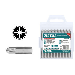 TOTAL SCREWDRIVER BIT MAGNETIC PZ2 25mm 20PCS (TAC16PZ213)