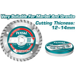 TOTAL Turbo diamond disc 115mm 10pcs metal box (TAC2131153M)