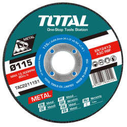 TOTAL ΔΙΣΚΟΣ ΚΟΠΗΣ ΙΝΟΧ - ΜΕΤΑΛΛΟΥ 115 Χ 1.2mm ΣΕ ΜΕΤΑΛΛΙΚΟ ΚΟΥΤΑΚΙ (TAC2211155)