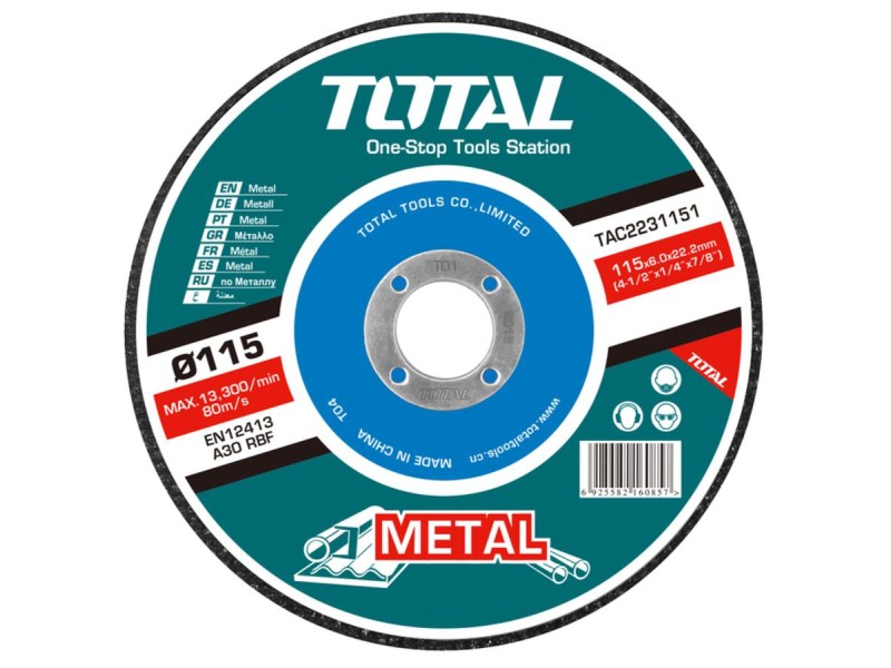 TOTAL METAL GRINDING DISC Φ - 115 X 6mm (TAC2231151)