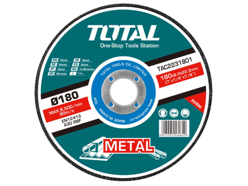 TOTAL METAL GRINDING DISC Φ - 180 X 6mm (TAC2231801)