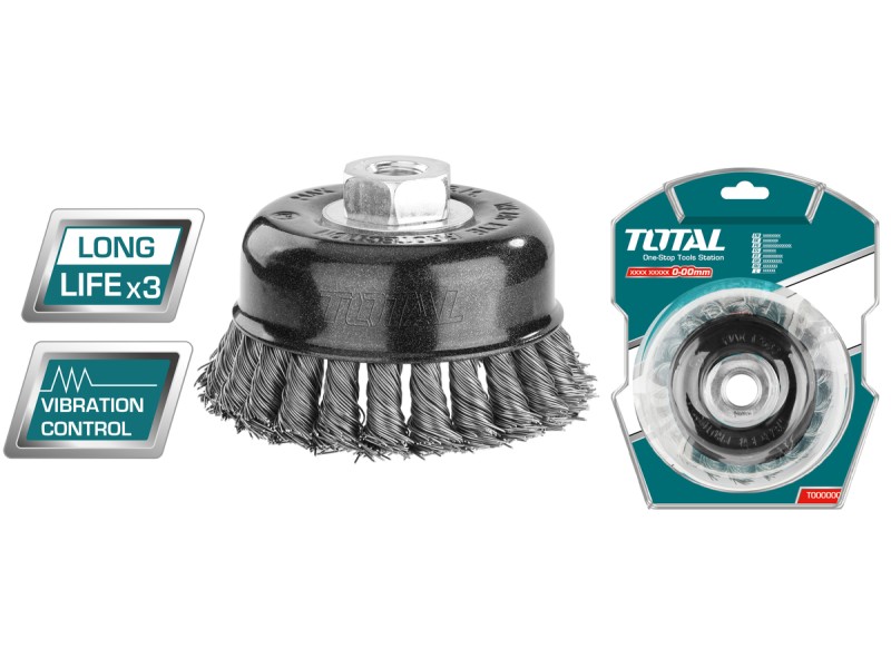 TOTAL WIRE CUP BRUSH 100mm (TAC32045)