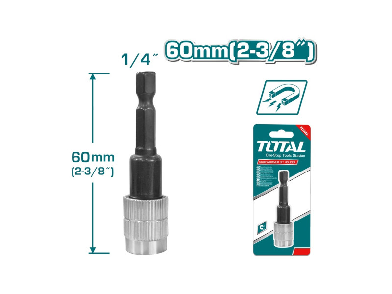 TOTAL Screwdriver bit holder with release (TAC462602)