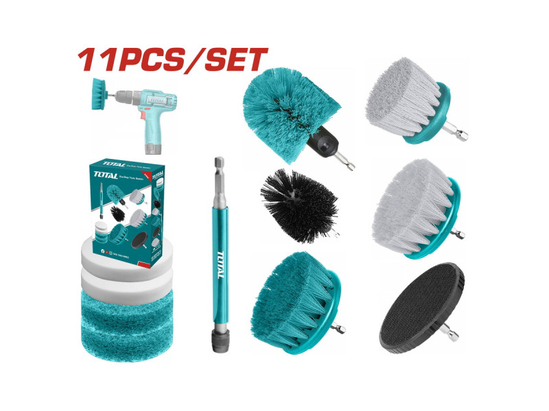 TOTAL 11 Pcs Cleaning brush set  (TACB1101)