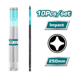 TOTAL Impact screwdriver bit PH2 250mm 10pcs (TACIM16PH2103)