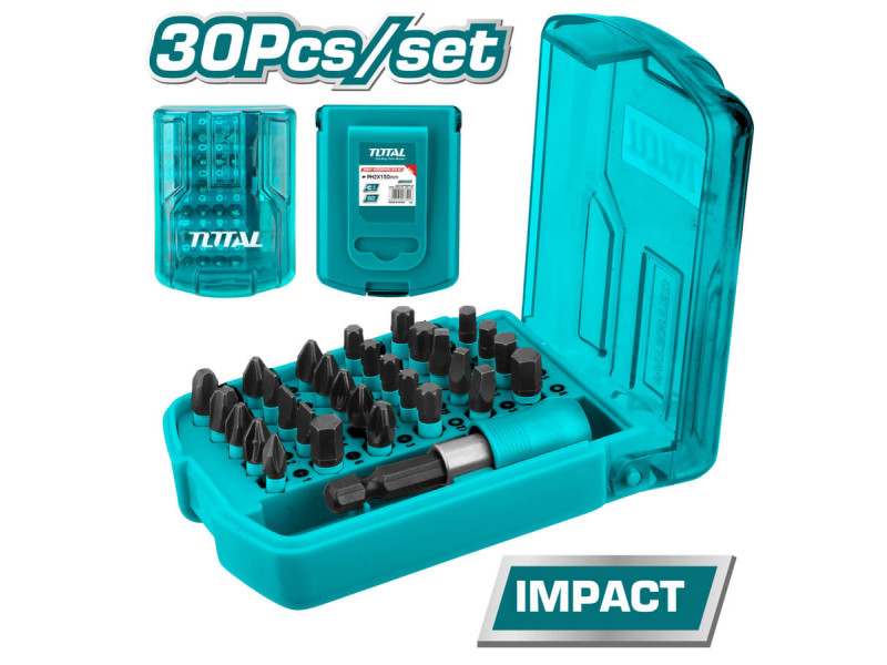 TOTAL 30pcs 25mm IMPACT SCREWDRIVER BITS SET (TACSD18306)