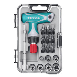 TOTAL T HANDLE WRENCH SCREWDRIVER SET 18PCS (TACSD30186)
