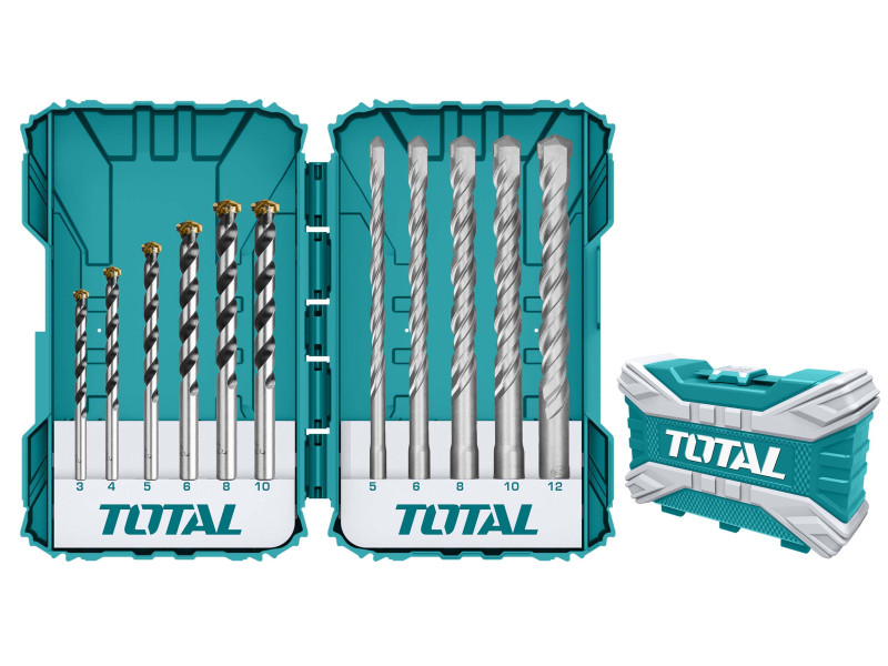TOTAL 11PCS CONCRET AND HAMMER DRILL BITS SET (TACSDL31101)
