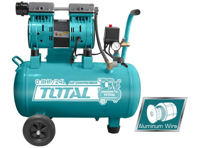 TOTAL AIR COMPRESSOR SILENT AND OIL FREE 24 Lit (TCS1075241)