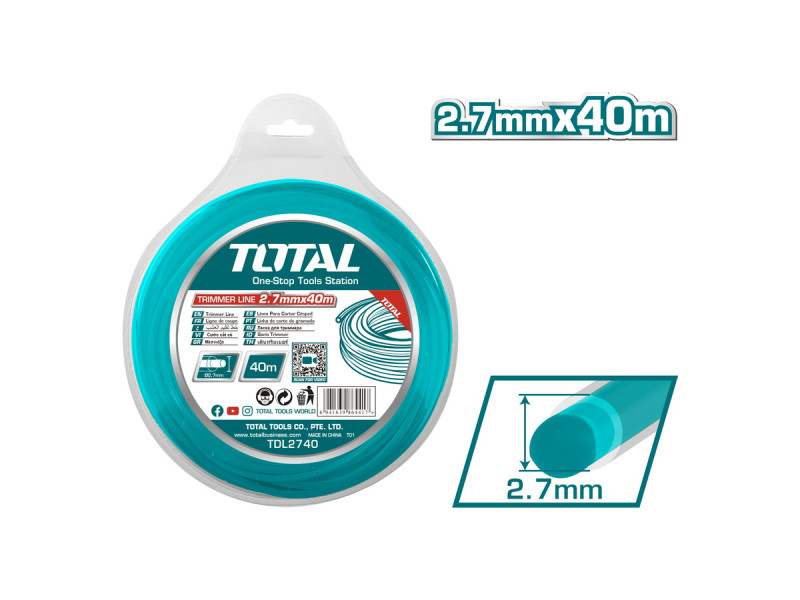 TOTAL ΜΕΣΙΝΕΖΑ ΣΤΡΟΓΓΥΛΗ DUAL POWER 2.7mm - 40m (TDL2740)