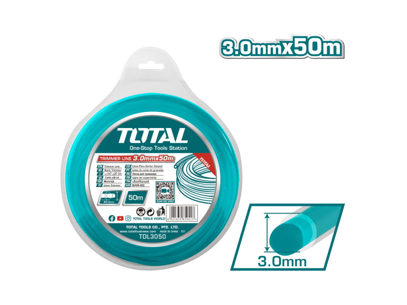 TOTAL ΜΕΣΙΝΕΖΑ ΣΤΡΟΓΓΥΛΗ DUAL POWER 3mm - 50m (TDL3050)