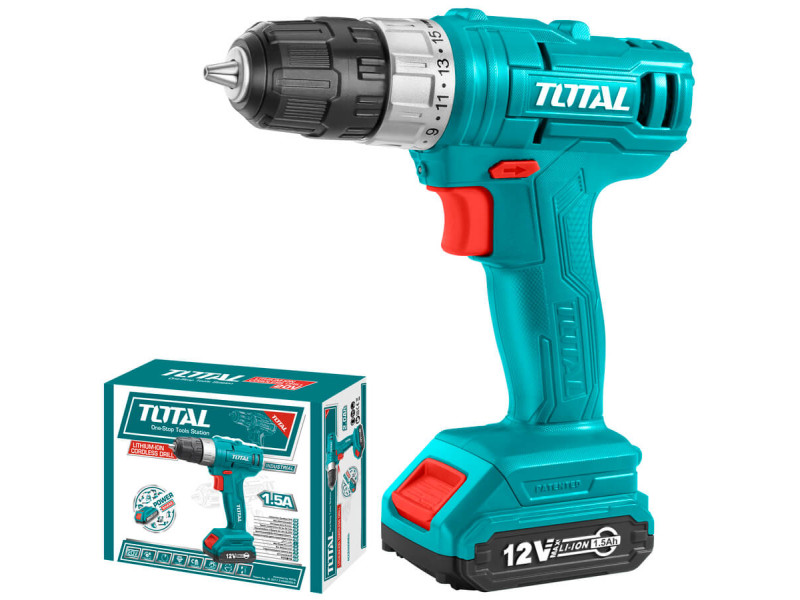 TOTAL CORDLESS DRILL Li-ion 12V / 1.5Ah / 20Nm (TDLI1211)