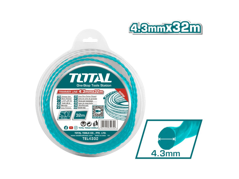 TOTAL TRIMMER LINE ELLIPSE TWIST 4.3mm - 32m (TEL4332)