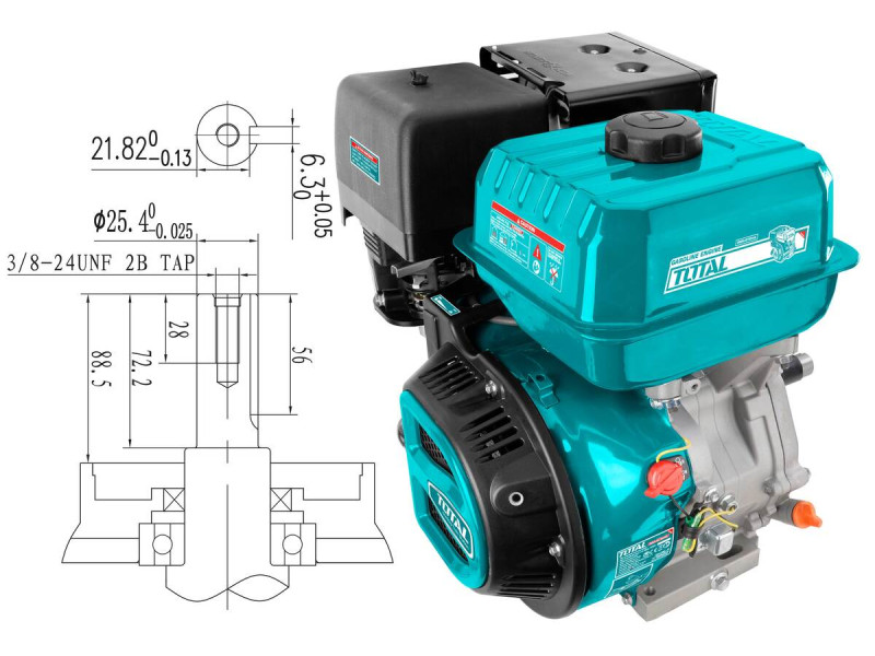 TOTAL ΕΠΑΓΓ. ΚΙΝΗΤΗΡΑΣ ΒΕΝΖ. 389cc - 13HP ΣΦΗΝΑ (TGEN1881)