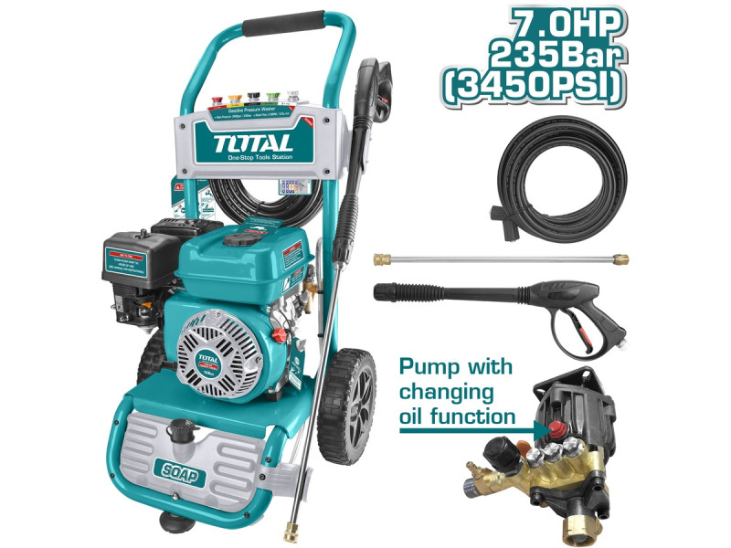 TOTAL Gasoline pressure washer 212cc / 7HP (TGT250206)