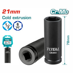 TOTAL 1/2" Deep impact socket 21mm (THDIS12211L)