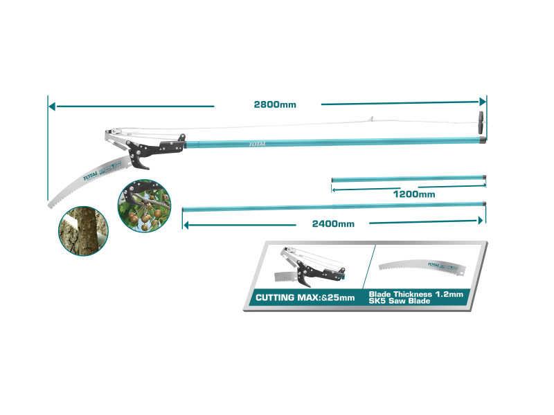 TOTAL EXTANDABLE POLE SAW AND PRUNER (THEPS25281)