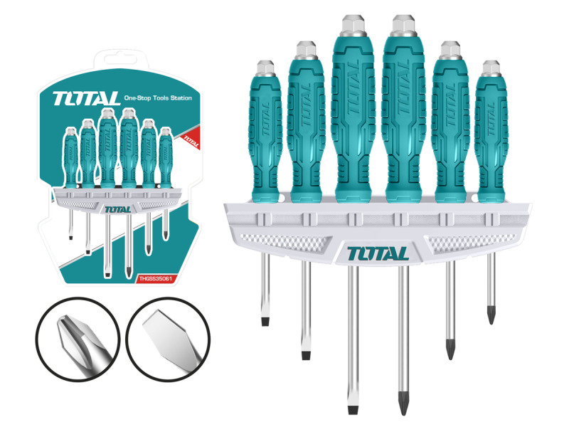 TOTAL 6PCS GO-THROUGH SCREWDRIVER SET (THGSS35061)