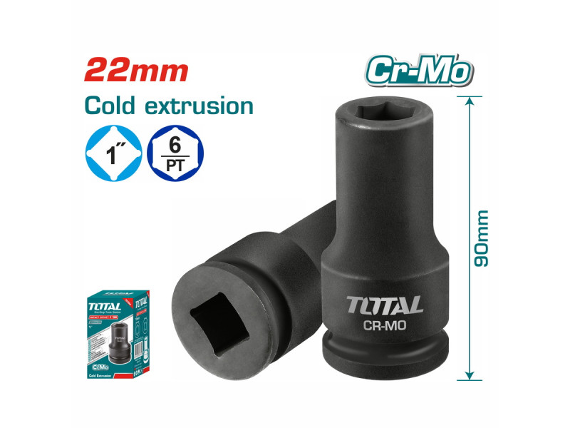 TOTAL 1”DR. Impact Socket 22mm (THHISD0122L)
