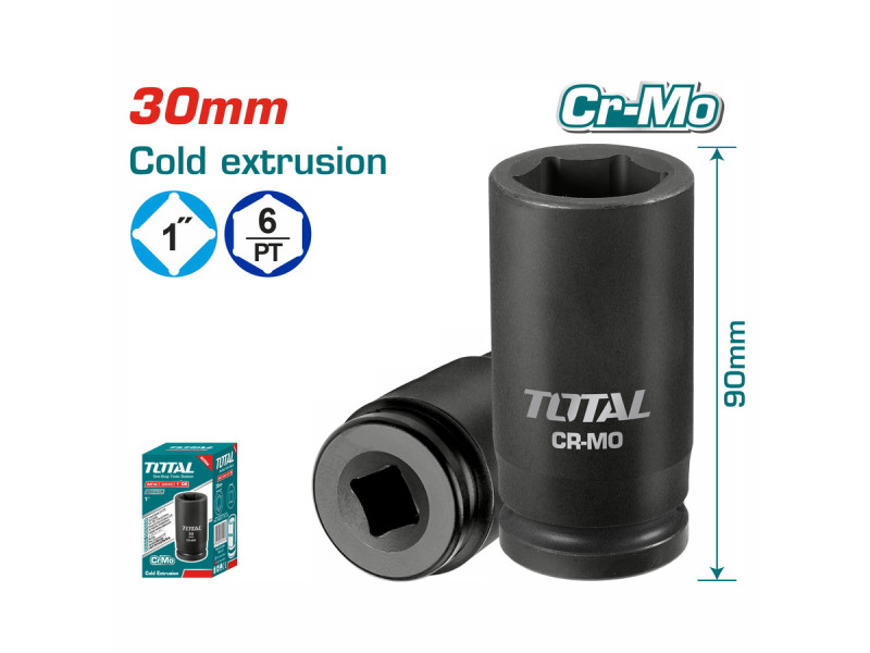 TOTAL 1”DR. Impact Socket 30mm (THHISD0130L)