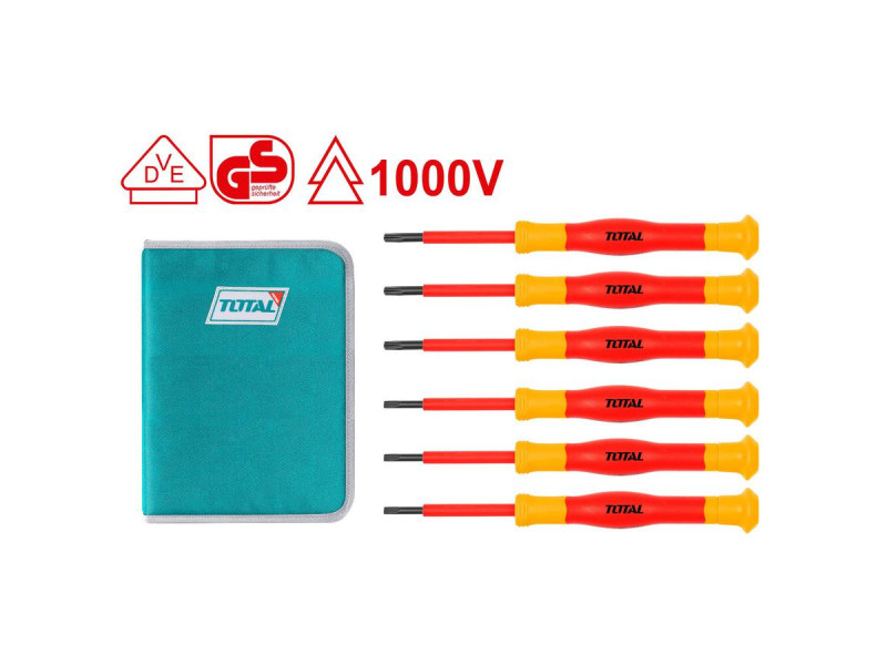 TOTAL 6PCS Insulated precision screwdriver set (THKIPSD0601)