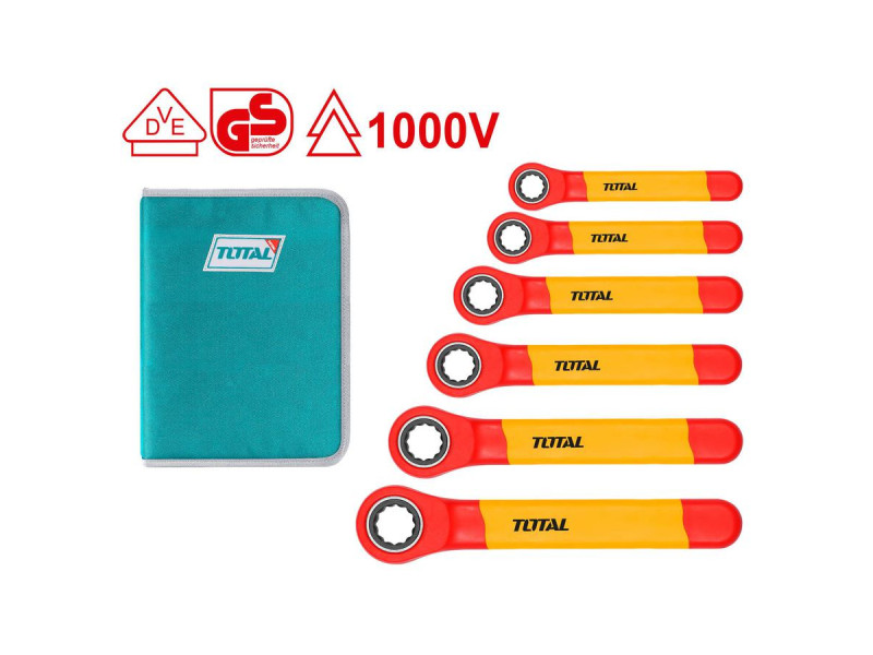 TOTAL 6PCS insulated ratchet wrench set (THKISPA0603)