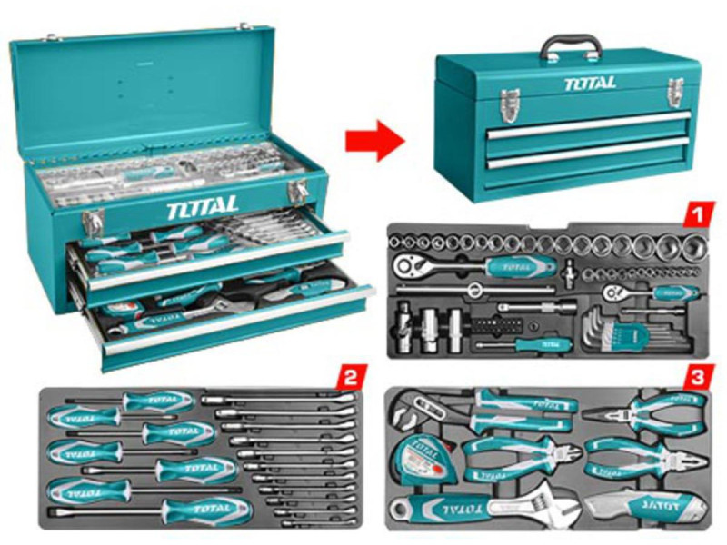 TOTAL 97 PCS TOOL CHEST SET (THPTCS70971)