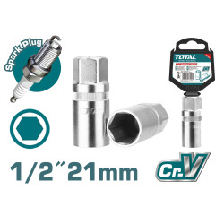 TOTAL SPARK PLUG SOCKET 1/2" 21mm (THSPS12216)