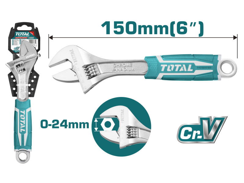 TOTAL ADJUSTABLE WRENCH 6" (THT101066)