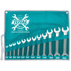 TOTAL 12Pcs double open end spanner set 6X7 - 30X32mm (THT1023121)