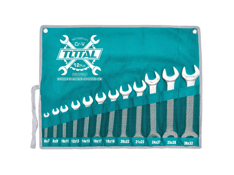 TOTAL 12Pcs double open end spanner set 6X7 - 30X32mm (THT1023121)