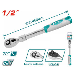 TOTAL 1/2" Extendable ratchet wrench (THT106128L)