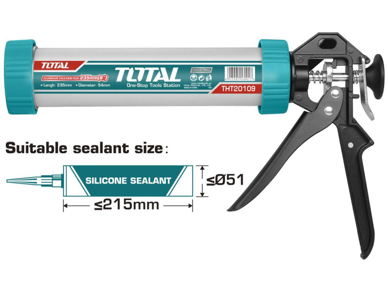 TOTAL Aluminum caulking gun 9" (THT20109)