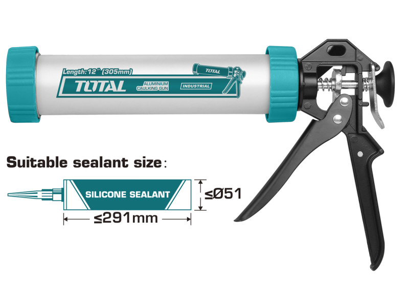 TOTAL ALUMINIUM CAULKING GUN 12" (THT20112)