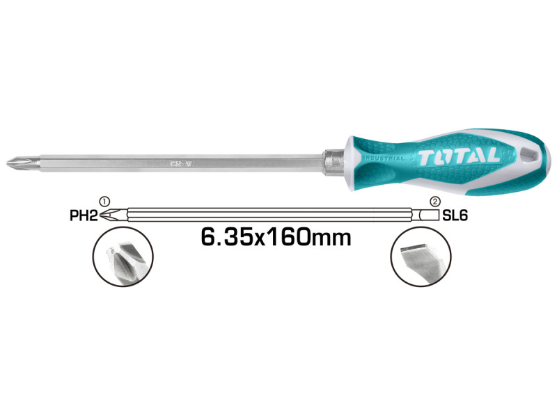 TOTAL ΚΑΤΣΑΒΙΔΙ ΜΑΓΝ. ΔΙΠΛΟ PH2 + SL6.3 X 160 (THT250206)