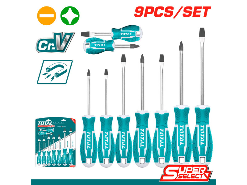 TOTAL 9 Pcs screwdriver set (THT250609)