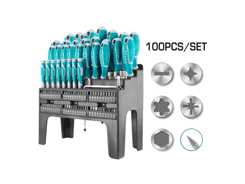 TOTAL 100 pcs screwdriver  set (THT2506100)