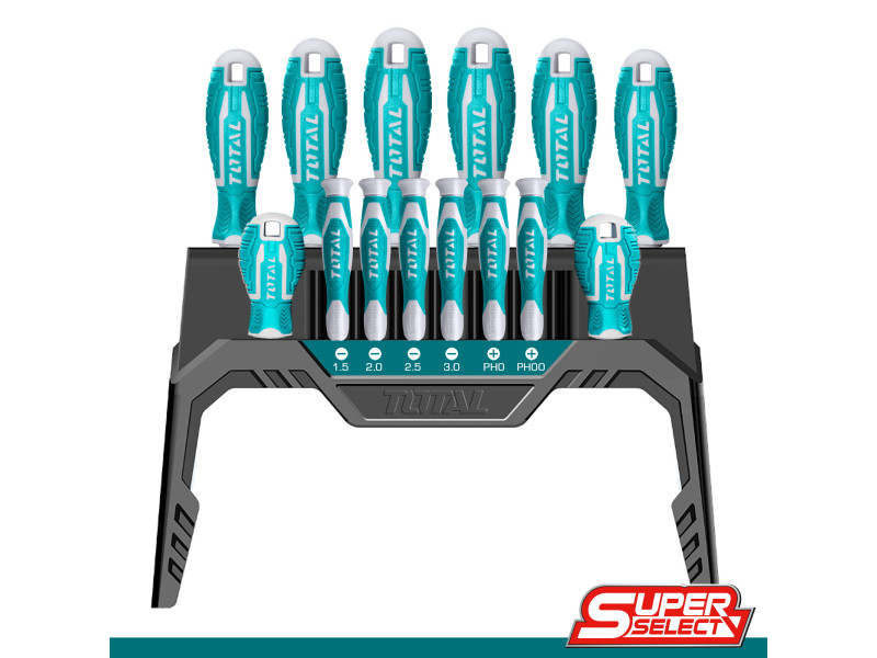 TOTAL 14 Pcs screwdriver and precision screwdriver set (THT250614)