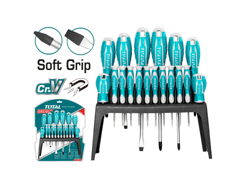 TOTAL 18 PCS SCREWDRIVER SET (THT250618)