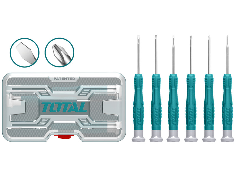 TOTAL 6PCS PRECISION SCREWDRIVER SET (THT250PS0601)