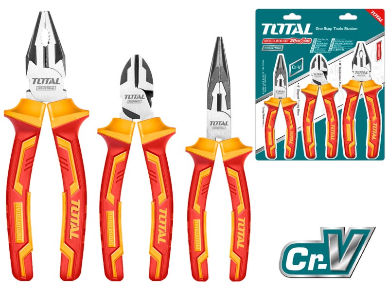 TOTAL 3PCS INSULATED PLIERS SET 1000V (THT2K0302)