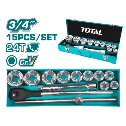 TOTAL 15PCS 3/4" SOCKET SET (THT341151)