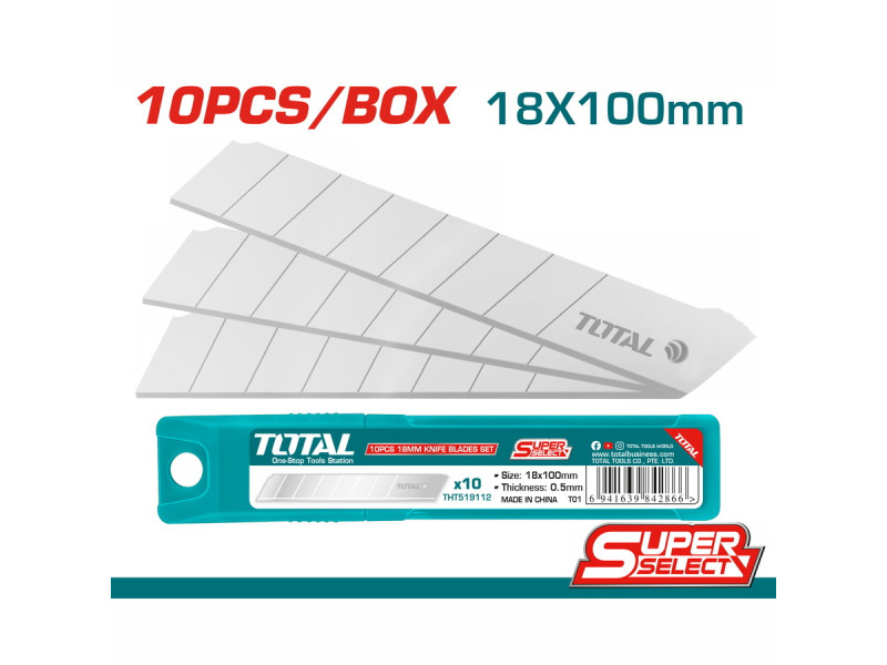 TOTAL 10 Pcs 18mm knife blades set (THT519112)