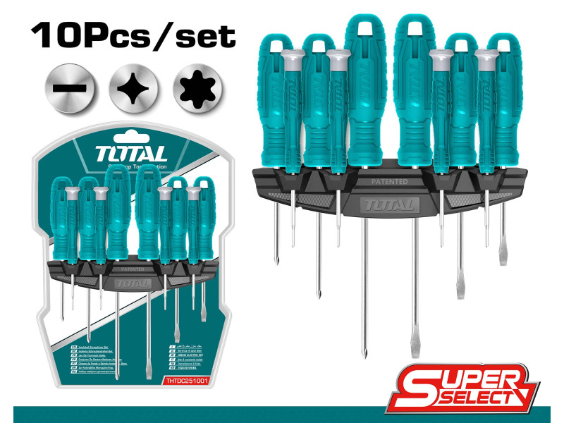 TOTAL 10PCS SCREWDRIVER AND PRECISION SET (THTDC251001)