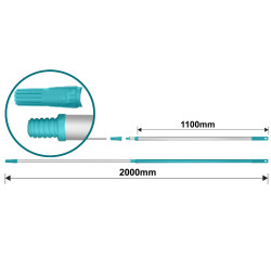 TOTAL TELESCOPIC ROD ALUMINIUM 200cm (THTEP0205)