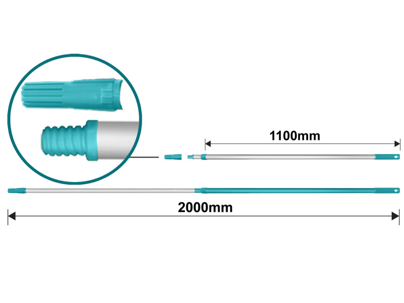 TOTAL TELESCOPIC ROD ALUMINIUM 200cm (THTEP0205)