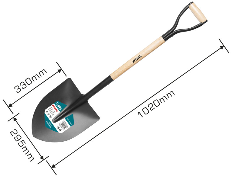 TOTAL STEEL SHOVEL WITH WOODEN HANDLE (THTHW0103)