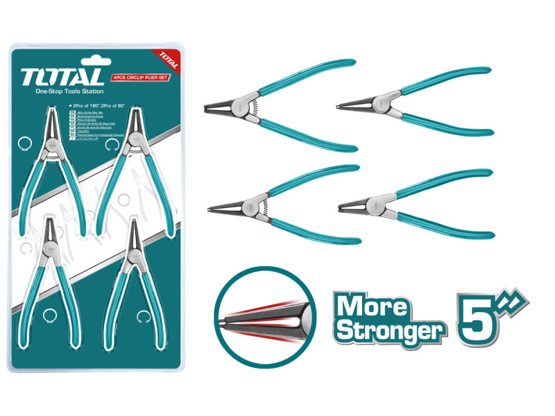 TOTAL CIRCLIP PLIERS SET 5" 4PCS (THTJ214041)