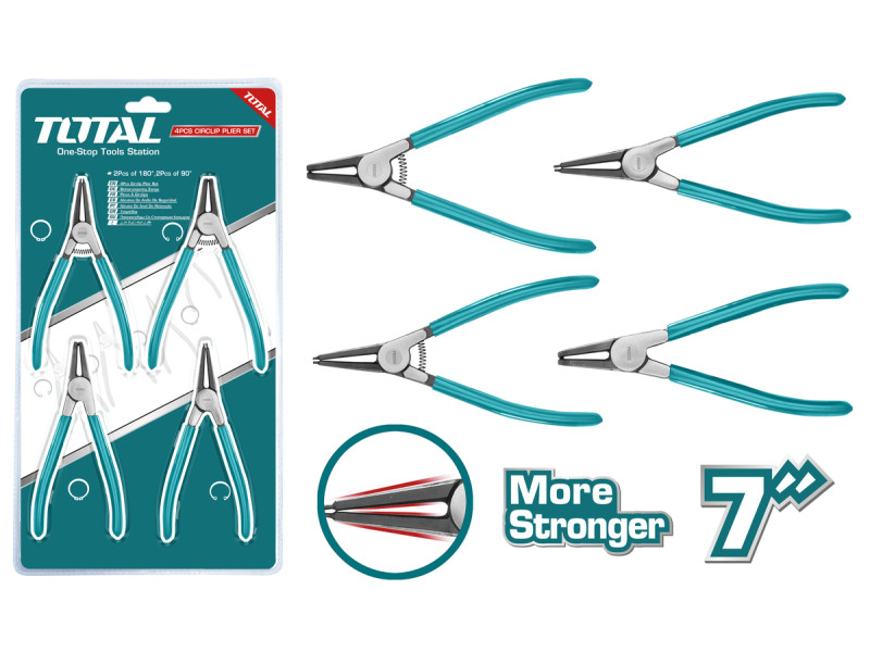 TOTAL CIRCLIP PLIERS SET 7" 4PCS (THTJ214042)