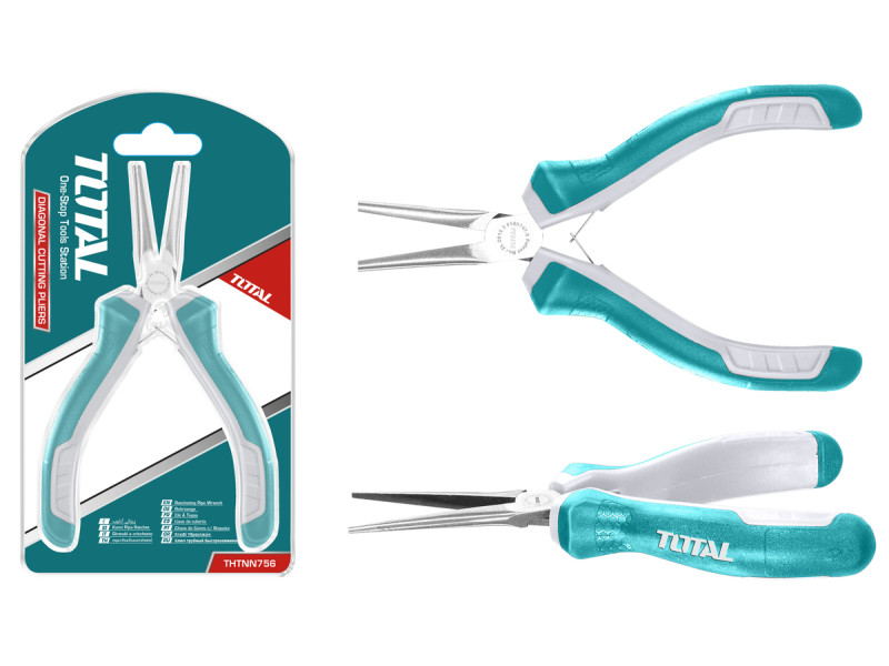 TOTAL MINI NEEDLE NOSE PLIER 115mm / 4.5" (THTMN756)